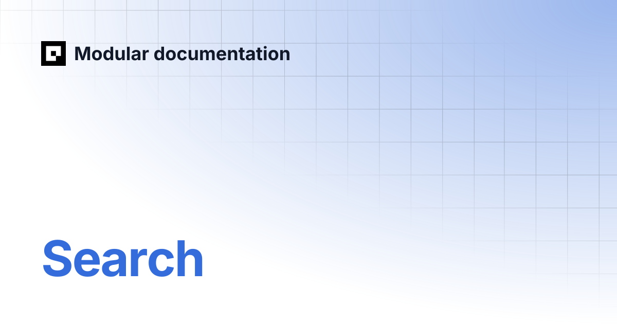 Search | Modular documentation